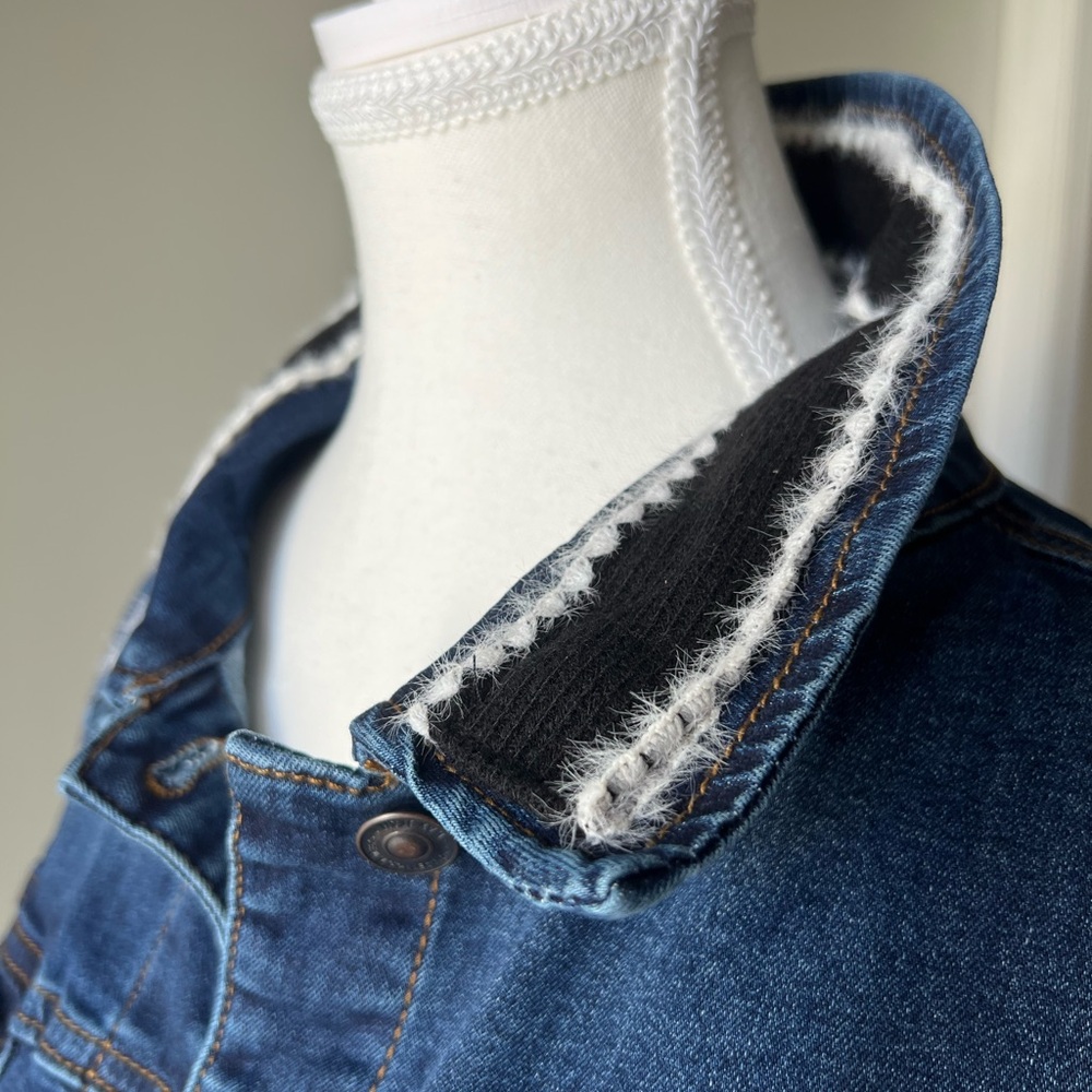 Denim Couture Jacket – Pearl Logo & Luxe Collar Detail - Picture 2 of 12